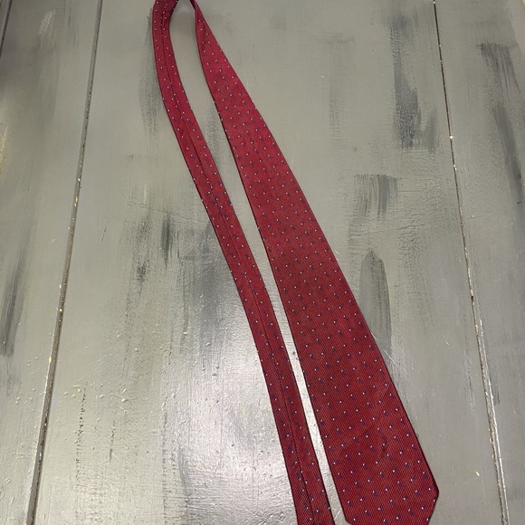 Lauren Ralph Lauren Mens Neck Tie Hand Finished Made In USA Red Geometric - Picture 2 of 7